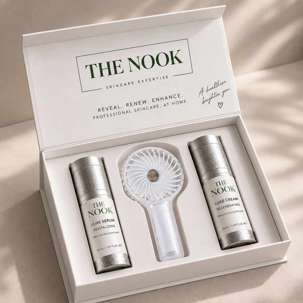 2-Piece Skincare Set + Mini Fan